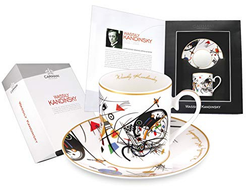 CARMANI - Teetasse und Untertasse, Fine Bone China, mit Wassily KandinskyQuerlinie 250ml