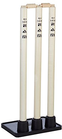 Ram Cricket Wooden Flexi Cricket Stumps with Bails - Rubber Base Cricket Wickets - Cricket Set – Junior 27” & Senior 28” Stumps – Cricket Training & match Equipment - Suitable for Indoor and Outdoor