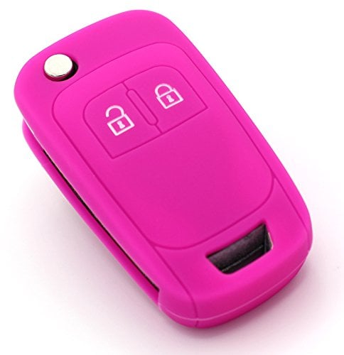Schlüssel Hülle OE für 2 Tasten Auto Schlüssel Silikon Cover von Finest-Folia (Neon Pink)