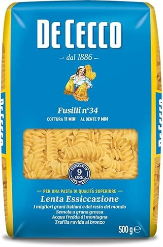 10x Pasta De Cecco 100% Italienisch Fusilli n. 34 Nudeln 500g