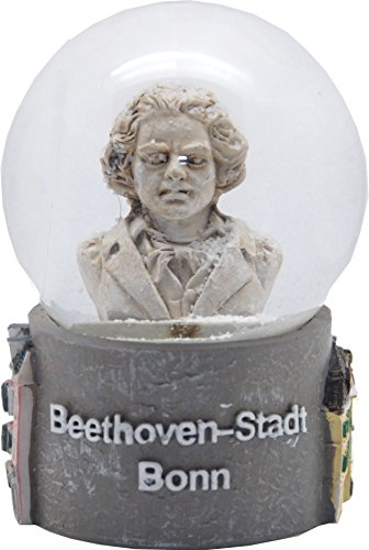 Schneekugel Souvenir Beethoven Stadt Bonn | B: 65mm H: 85 mm | Reiseandenken Deutschland Mitbringsel Schüttelkugel Geburtshaus Beethoven | 30066
