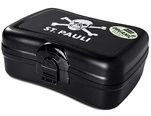 FC St. Pauli Brotdose - Totenkopf - Brotbüchse Lunchbox Frühstücksbox - Plus Aufkleber Wir lieben Fußball