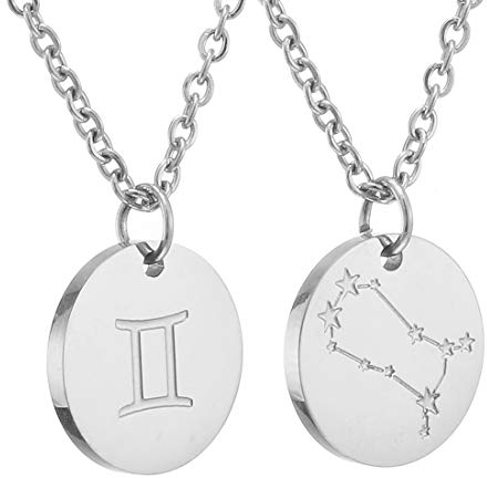 AFSTALR Sternzeichen Kette Zwilling Silber für Damen Horoskop Kette Mutter Tochter Freunde Geburtstagsgeschenk