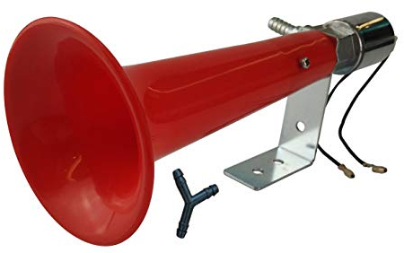 Wehmann Türkenhorn 12V Signalhorn, Rot, Kunststoff und Metall, Universal, 115 dB, PKW/LKW, Horn, Fahrzeughorn