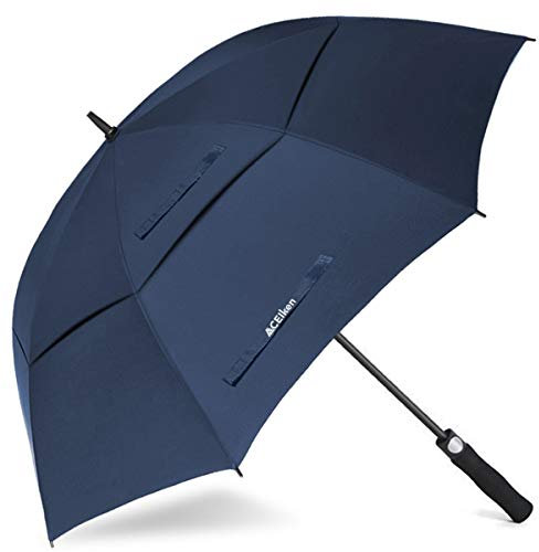 ACEIken Regenschirm Groß XXL - Sturmfest, Automatisch Öffnend, mit Doppeldach Belüftung, Blau - Hochwertiger Stockschirm für Damen und Herren, Ideal als Golfschirm