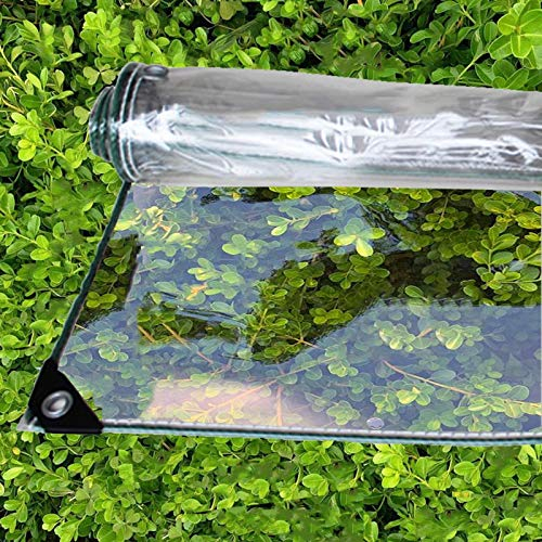 0.4mm Transparente Plane Mit ösen,Wasserdicht Klar Abdeckplane Gewebeplane PVC Folie Markisen Tarps Schutzplane Für GartenmöBel,Bodenabdeckungen Schuppenstoff Regenfest 450G/M²(1.3x2.4m/4.3x7.9ft)