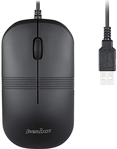 Perixx PERIMICE-503 Kabelgebundene optische Maus, wasserdicht und waschbar, IP 67 Zertifiziert, Schwarz, 11419