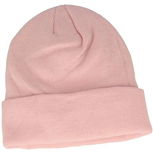 Breiter Strickmütze Wintermütze Beanie Mütze mit weichem Thinsulate-Futter Rosa One Size