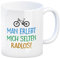 trendaffe Man erlebt mich selten radlos Kaffeebecher mit Mountainbike Motiv Hobby Fahrrad
