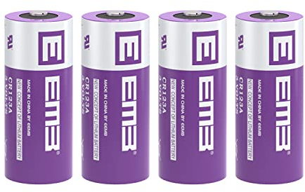 EEMB CR123A Batterie al Litio 3V Pile CR123A Batteria CR17345 Confezione da 4