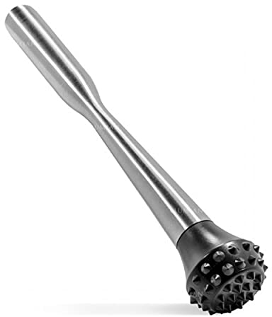 Lumian Luxury Bar Tools L0337 Efesto Muddler Professionnel, acier inoxydable, argent, 25 cm