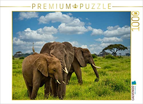 CALVENDO Puzzle Elefanten | 1000 Teile Lege-Größe 64 x 48 cm Foto-Puzzle für glückliche Stunden