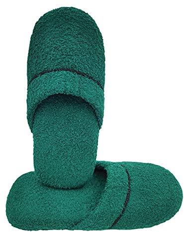 Ciabatte AntiSudore Spugna Uomo Donna Puro Cotone Leggere Lavabili Produzione 100% Made In Italy Pantofole da Bagno, Doccia e Ospiti Taglia Unica 41-45 e 36-40 (Verde Scuro, Taglia unica)