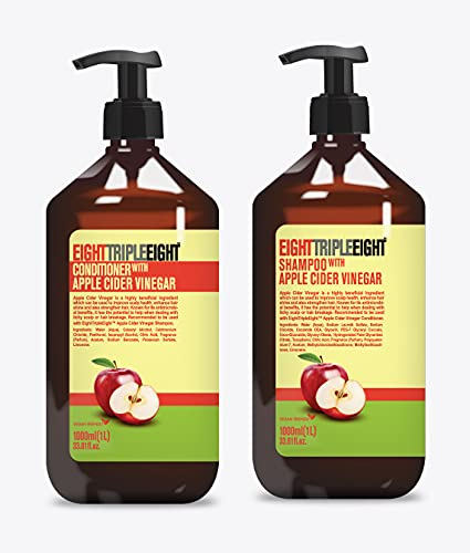 Eight Triple Eight Apfelessig Haarpflege-Set, 1 l Shampoo und 1 l Conditioner