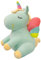 Hockendes Sitzendes Einhorn Stofftier Spielzeug Niedliches weiches Einhorn Plüsch Umarmungskissen mit Regenbogenflügeln Kawaii Spielzeug für Kinder Mädchen (grün, 25 cm)