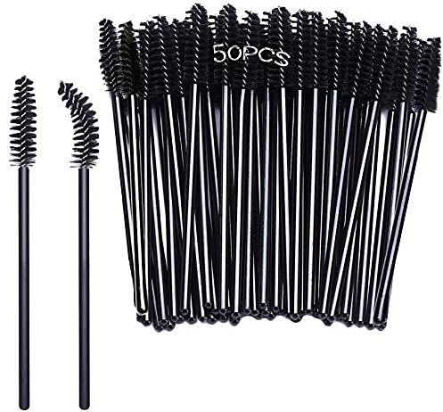 50 Piezas Desechables Cepillos de Pestañas, Rimel Cepillos, Cepillos de Cejas, Brocha de Pestañas para Extensiones de Pestañas