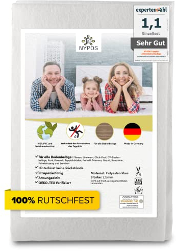 NYPOS Teppich Antirutschunterlage (120x190cm) Vlies, Antirutschmatte für Läufer, Anti-Rutsch Teppich-Unterlage, Teppichstopper