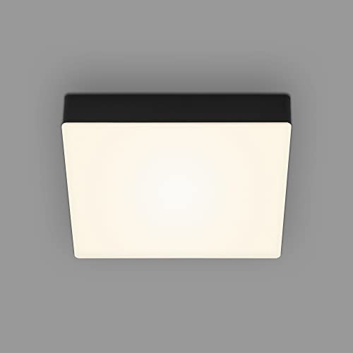 BRILONER - LED Deckenlampe rahmenlos, warmweiße Lichtfarbe, 16 Watt, 1600 Lumen, LED Lampe, Deckenleuchte, Wohnzimmerlampe, Schlafzimmerlampe, Küchenlampe, 21,2x21,2x3,6 cm, Schwarz