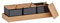 Relaxdays Pots à épices, Lot de 3, bocaux, cuillère et Couvercle, Plastique, Bambou, sucrier sur Plateau, Cuisine, Noir