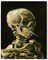 1 KINGO Van Gogh Leinwand-Wandkunst: Totenkopf eines Skeletts mit brennender Zigarette, Ölgemälde, Reproduktion, Schlafzimmer-Dekor, berühmte Kunstwerke, Heimdekoration, 61x76.2 cm