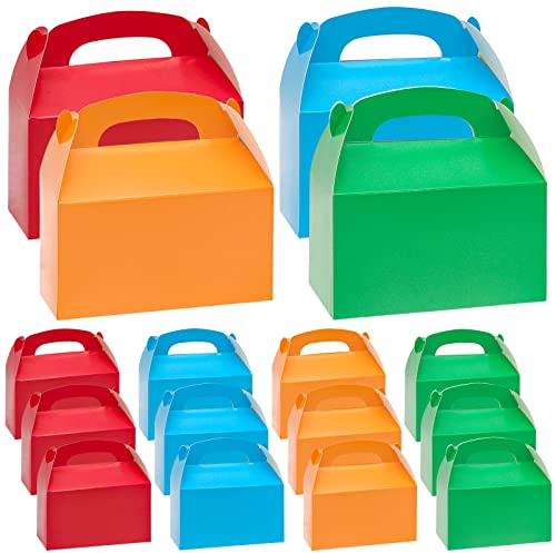 20Pcs Assorted Colours Cardboard Lunch Takeaway Birthday Wedding Carry Meal Food Cake Party Box Childrens Loot Bags