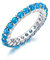 Einfacher Boho Runder Fingerring Blau/weißer Feueropal-Stein-Ring 10kt Weißgold Gefüllte Eheringe Für Frauen