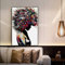 Recrtain Afrika Schwarze Königin Blumenmädchen Wandkunst Leinwand Gemälde Abstrakte nordische Poster und Drucke Wandbilder für Wohnzimmer Dekor (Frau Graffiti Kunst, 40,6 x 61 cm)