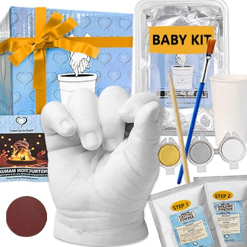 KOKOBOX Kit de Moulage 3D Empreintes de Mains et Pieds bébé Kits d'empreintes de Pas Nouveau-né Le Parfait Cadeau de bébé Nouveau-né Ensemble d'empreintes de bébé