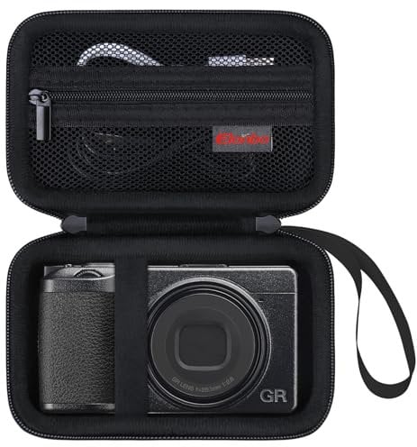 Elonbo Carrying Case for Canon PowerShot V1/ Ricoh GR III HDF/GR IIIx/GR III/GR II/GR Digital Camera, Compact Camera Travel Storage Cover Bag Organizer Holder, Black