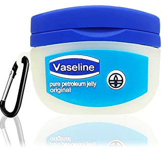 Funwaretech Airpods 1/2 Hülle mit Karabiner,Funny Cute Kawaii Silikon 3D Schutzhülle und Haut Case (Kabelloses Laden) Kompatibel mit Apple Airpods 1st&2nd-Vaselin