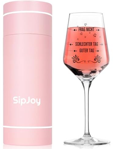 SipJoy Lustige Geschenke für Frauen 550ml Weingläser mit Gravur Personalisierte Geschenke Geburtstagsgeschenk für Frauen Weihnachtsgeschenke für Mama Beste Freundin Geschenke für Adventskalender