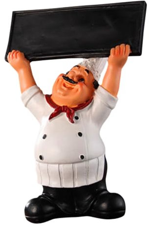 HOMSFOU 2st Kleine Kochdekoration Koch Sammlerfigur Italienische Kochfiguren Weihnachtsmannkoch Mit Tafel Koch Dekoration Kochfiguren Modell Koch Tafel Kunstharz Nachrichtentafel Karikatur