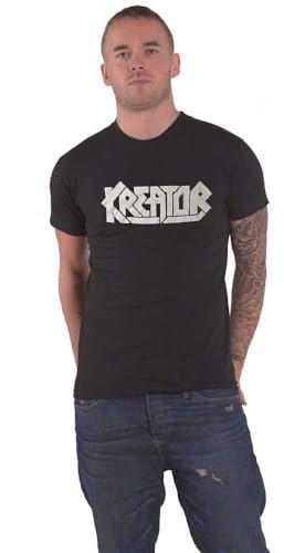Kreator T Shirt Satan is Real Band Logo Nue offiziell Herren Schwarz XXL