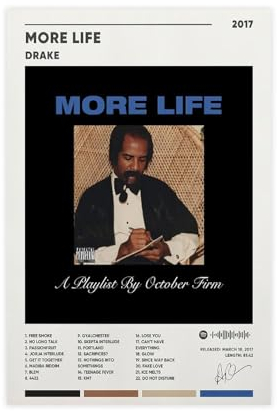 stortnate Drake Poster More Life Album Cover Leinwand Poster Coole Wanddekoration, Kunstdruck, Poster für Zimmer, ästhetisch, ungerahmt: 30 x 45 cm