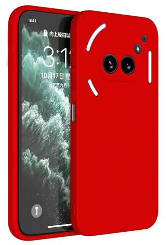 Topme Funda para NothingPhone (2A) / NothingPhone (2A) Plus (6.7 Inches) Carcasa Caja Case Estuche, Funda Protectora de Piel de Silicona TPU - Rojo Chino