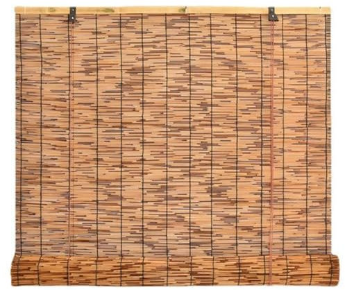 Bambusrollo Raffrollo, Bambus Rollo Für Innen/Freien, Breit 25–165 cm, Licht Filterung Rollo, Sichtschutz Holzrollo Für Terrassen,Balkone Natürliche Schilf Vorhang (Color : Braun)