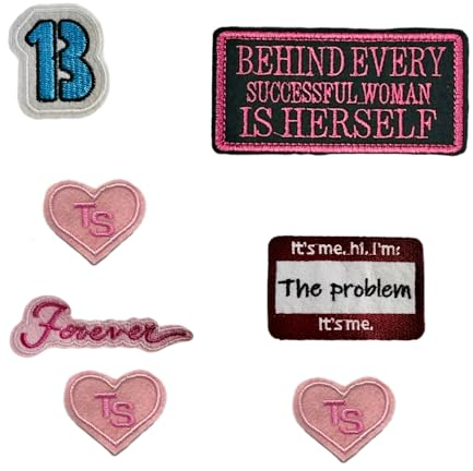 testlili 7pcs Embroidery Applique Patches - Iron On Stickers for DIY T-Shirt, Clothing, Mask, Jeans, Backpack, Hats, Pillow