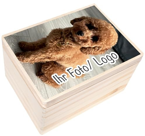 Creative Deco Personalisierte Geschenke Fotogeschenke Holzkiste | Dein eigenes Foto und Bild Individuelles Geschenk | Geschenkkiste Geschenkbox | Für Frauen, Männer und Paar | 40 x 30 x 24 cm