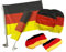 Deutschland Auto EM Fanpaket - 6-teilig, 2x Autofahne, 2x Spiegelflagge, 2x Kopfstützenfahne, Fanartikel Fahne Flagge Set