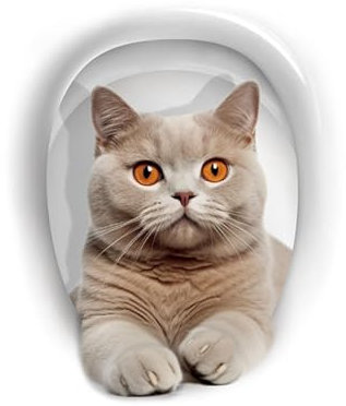 Sharplace Niedlicher Katzen-Toilettensitzdeckel-Aufkleber, Toilettendeckel-Aufkleber, Toilettenfliesen, Glastoilette, lustige Waschraum-Dekoration, Stil b