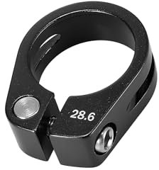 Partuto 28.6mm Aluminium Alloy Bicycle Seat Post Clamp Seat Post Clip Black Replacement