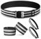 Boyiee Reflektorbänder Set inklusive Reflektierende Armbinde Reflektierender Sicherheitsgürtel Hosenklammer Reflektoren Joggen Set für Radfahren Joggen Wandern(Schwarz)