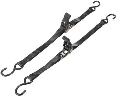 PATIKIL Bootsanhänger-Heckgurte 25mm x 1 m / 1 x3.3', 1763lbs Bruchfestigkeit Ratschenverstellbare Gurte mit S-Haken für das Trailen von Booten, Schwarz