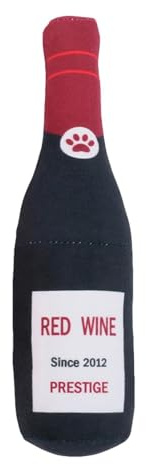 Birtern Botella de Vino para Perro, chirriante para Perros de Vino Tinto, de Peluche chirriante para Perros pequeños, Cachorro