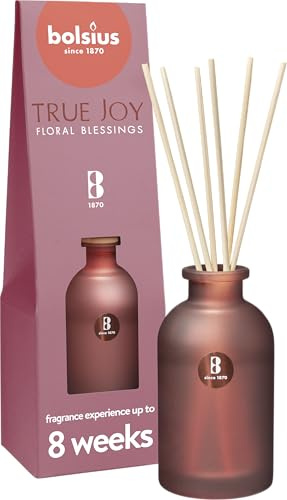 Bolsius - True Joy - Duftstrauß - Bordeaux - Floral Blessings - 80 ml - Hält bis zu 8 Wochen - Natürliche Extrakte - Pflanzliche Formel