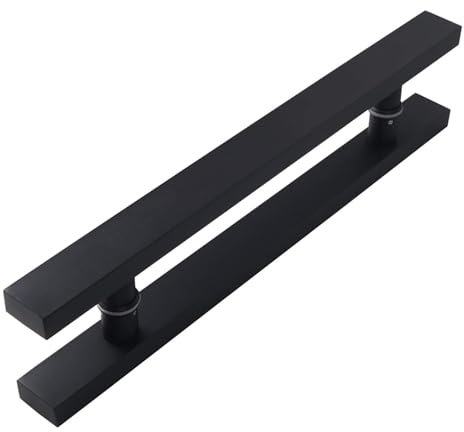 HUAGEAIDALOL Black Version of Stainless Steel Glass Door Handle Commercial Wooden Door Barn Door Sliding Door Handle Screw Installation 8 Sizes(1200 * 900mm)