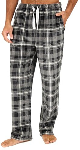 undercover lingerie Mens Fleece Lounge Pants 31B1968 Charcoal Check XL