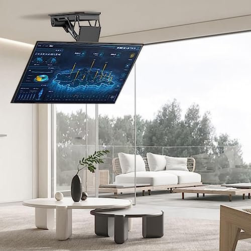Elevador de TV desplegable oculto - Soporte de TV motorizado abatible de 0 a 85 °, soporte de techo para TV eléctrico con control remoto y control de interruptor, elevador de TV motorizado para televi