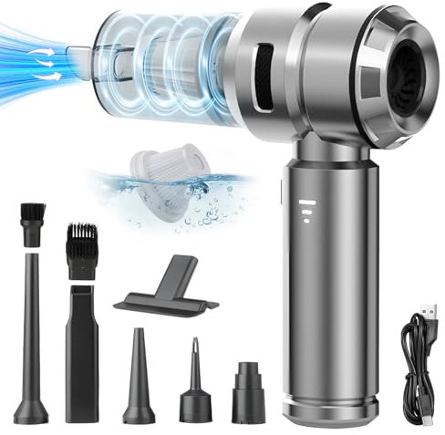 Semflagree Handheld Mini Vacuum 4 in 1 Cordless, 23000PA Powerful Strong Cyclonic Suction USB Rechargeable Portable Car Vacuum Cleaner Car Cleaner for Pet Hair, Car, Home, Office, Kitchen