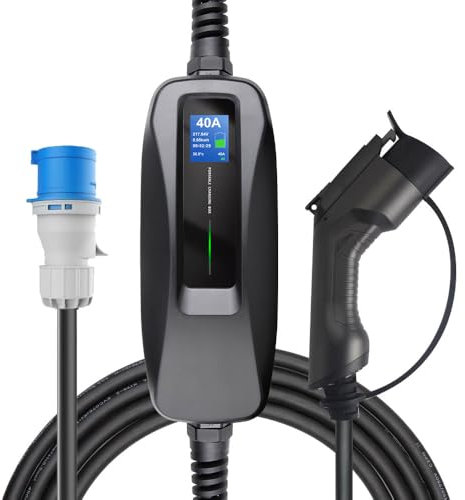 WISSENERGY Type 2 Chargeur Voiture Electrique, 7,4kW Courant Commutable [ 16A | 24A | 32A | 6m ] Cable Recharge Voiture Electrique, Étanchéité IP66, Station de Recharge Mobile pour EV/PHEV